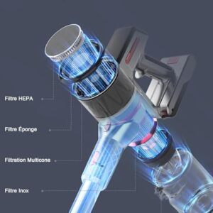 Avis Aspirateur balai sans fil Ultralent – Puissance 26 000 Pa, 45 min d’autonomie pour animaux et sols durs